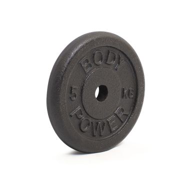 image of Body Power 5Kg Cast Iron Standard Weight Plates (x2)