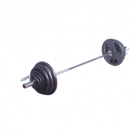 Body Power 100Kg Cast Iron TRI-GRIP Olympic Weight Set (6Ft Bar)