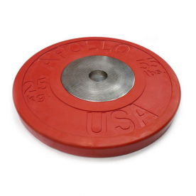 Body Power 25Kg Deluxe Rubber/Chrome Olympic Plates - Red (x2)