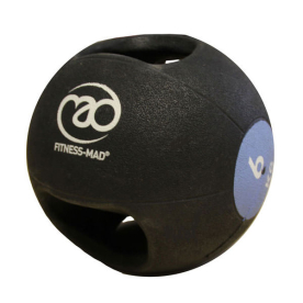 Fitness-MAD 6kg Double Grip Medicine Ball - Black/Blue