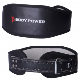 Body Power Leather Weightlifting Belt (Small)