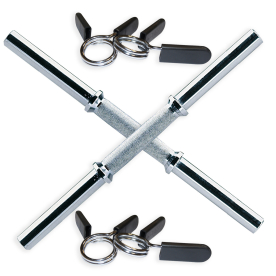 Body Power Solid 18" Standard Dumbbell Handles (x2) with Spring Collars