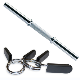 Body Power Solid 18" Standard Dumbbell Handle with Spring Collars