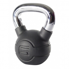 Jordan Fitness 6kg Black Rubber Kettlebell with Chrome Handle
