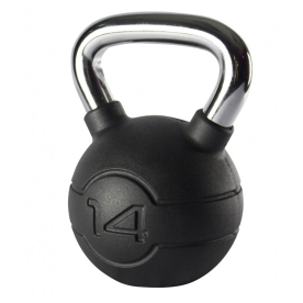 JORDAN 14kg Black Rubber Kettlebell with Chrome Handle