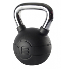 JORDAN 18kg Black Rubber Kettlebell with Chrome Handle