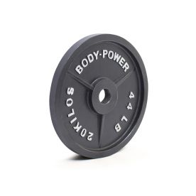 Body Power 20Kg Machined Cast Iron Olympic Weight Plates (x2)