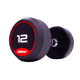 JORDAN 12kg Classic Rubber Dumbbells (x2)