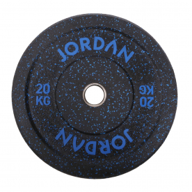 JORDAN 20Kg HG Black Rubber Bumper Plate - Coloured Fleck (x1) - Blue