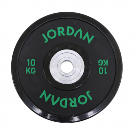 JORDAN 10kg Urethane Competition Plate - Black with Green Text (x1)