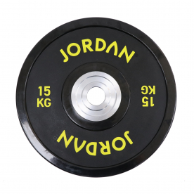 JORDAN 15kg Urethane Competition Plate - Black with Yellow text (x1)