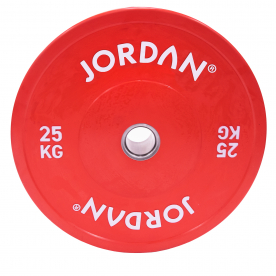 JORDAN 25Kg HG Coloured Rubber Bumper Plate - Red (x1)