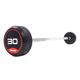 Jordan Fitness 30kg Classic Rubber Barbell with Straight Bar