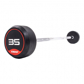 Jordan Fitness 35kg Classic Rubber Barbell with Straight Bar