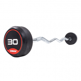 Jordan Fitness 30kg Classic Rubber Barbell with Curl Bar