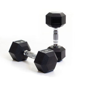 Body Power 9Kg Rubber Hex Dumbbells (x2)