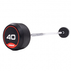 Jordan Fitness 40kg Classic Rubber Barbell with Straight Bar