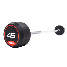 Jordan Fitness 45kg Classic Rubber Barbell with Straight Bar