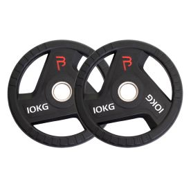Body Power 10kg Rubber Tri-Grip Olympic Weight Plates (x2)