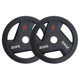 Body Power 20kg Rubber Tri-Grip Olympic Weight Plates (x2)