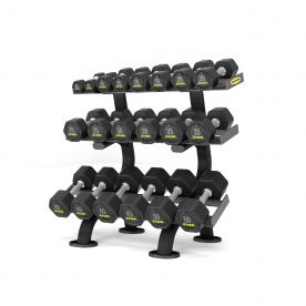 Ziva Performance 3-Tier 10 Pair Hexagon Dumbbell Rack - Northampton Ex-Display Model (Click and Collect Only)