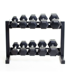 Body Power 32" Dumbbell Rack and Rubber Hex Set - 4 to 12.5kg