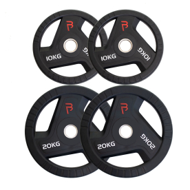 Body Power 60kg Rubber Tri-Grip Olympic Weight Plate Kit