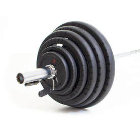 Body Power 127.5kg Rubber Tri-Grip Olympic Weight Set