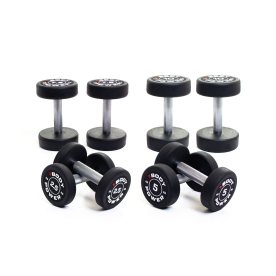 Body Power Pro Round Rubber Dumbbell Set - 2.5kg to 10kg (4 Pairs)