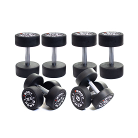 Body Power Pro Round Rubber Dumbbell Set - 12.5kg to 20kg (4 Pairs)