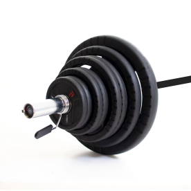 Body Power 115kg Rubber Tri-Grip Olympic Weight Set