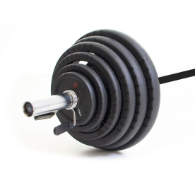 Body Power 127.5kg Rubber Tri-Grip Olympic Weight Set