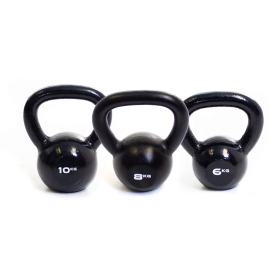 Body Power 6kg, 8kg & 10kg Cast Iron Kettlebell Set