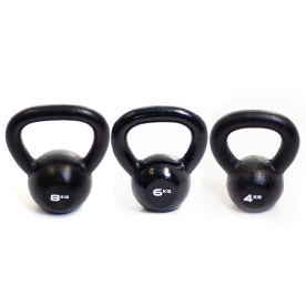 Body Power 4kg, 6kg & 8kg Cast Iron Kettlebell Set