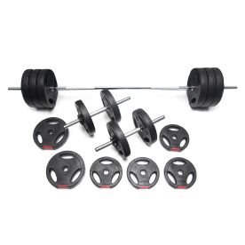 Body Power 52kg Tri-Grip Vinyl Weight Set With 2 Piece Bar