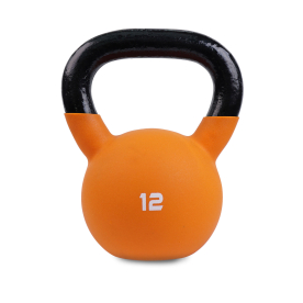 Body Power 12kg Neoprene Covered Kettlebell (Orange)