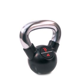 Body Power 4kg Black Rubber Coated Kettlebell with Chrome Handle