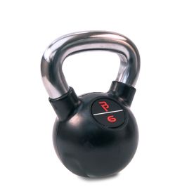6kg Black Rubber Kettlebell with Chrome% 
