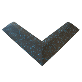 Body Power 30mm Floor Tile Corner (x1) (550mm Length x 150mm Wide) - Black with Blue Speckle