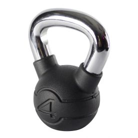 JORDAN 4kg Black Rubber Kettlebell with Chrome Handle