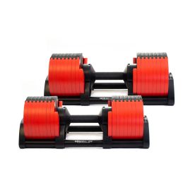 NÜOBELL 2-32Kg Adjustable Dumbbells (x2) - Red / Black