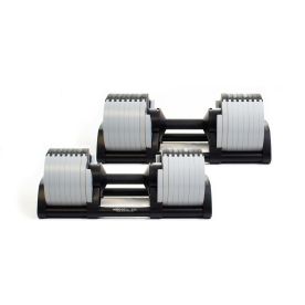 NÜOBELL 2-32Kg Adjustable Dumbbells (x2) - White Grey / Black