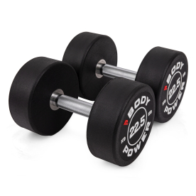 Body Power 22.5kg Pro Round Rubber Dumbbells (x2)