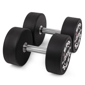 Body Power 27.5kg Pro Round Rubber Dumbbells (x2)
