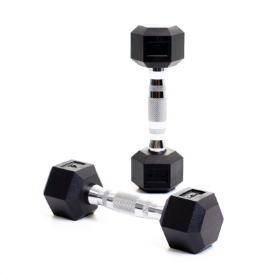Body Power 2.5Kg Rubber Hex Dumbbells (x2)