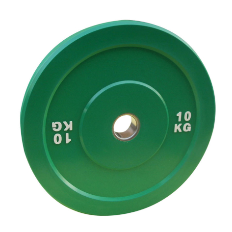 Body Power 10Kg GREEN Solid Rubber Olympic Disc Weight Plate (x1)