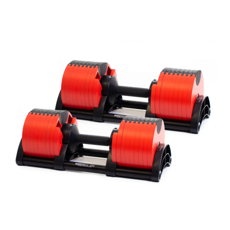 NÜOBELL 2-32Kg Dumbbells (x2) - Red / Black