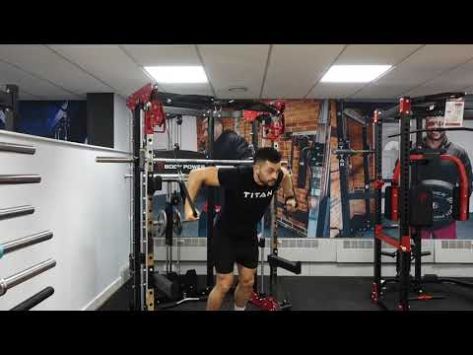 Body Power Multi-Function Smith Machine with Half Rack & Dual Adjustable Pulley