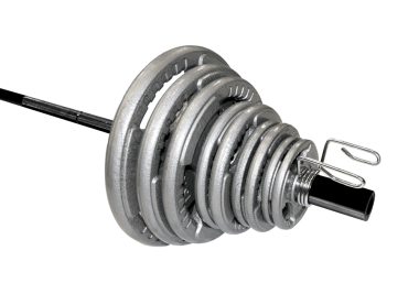 image of Body Power 140Kg Cast Iron TRI-GRIP Olympic Weight Set (Black 7Ft Bar)