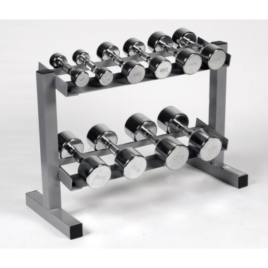 image of Body Power Ergo Chrome Dumbbells & Rack - 2,4,6,10 & 12.5Kg